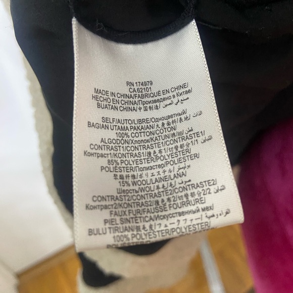 Bcbg black wool moto shearling jacket XS - Picture 7 of 7